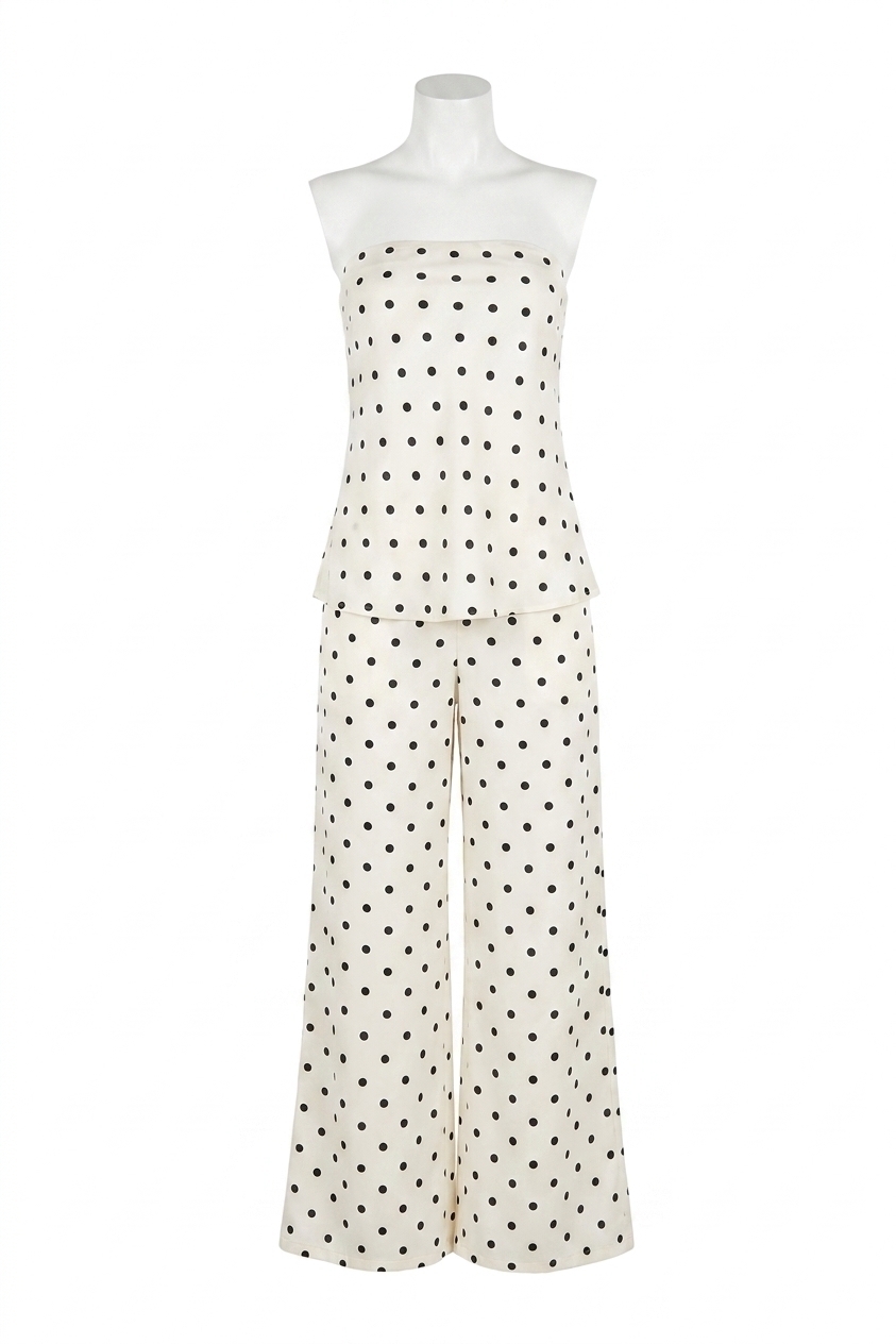 New Line And Dot Ravyn Tube Top In Ivory Multi